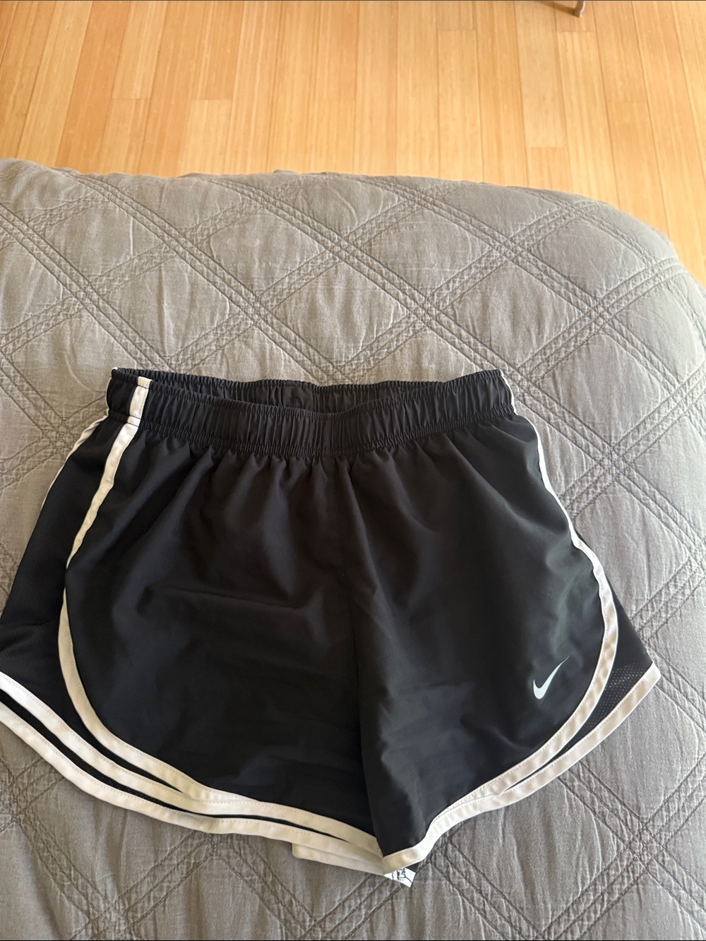Nike Women’s Black Athletic Shorts with White Piping